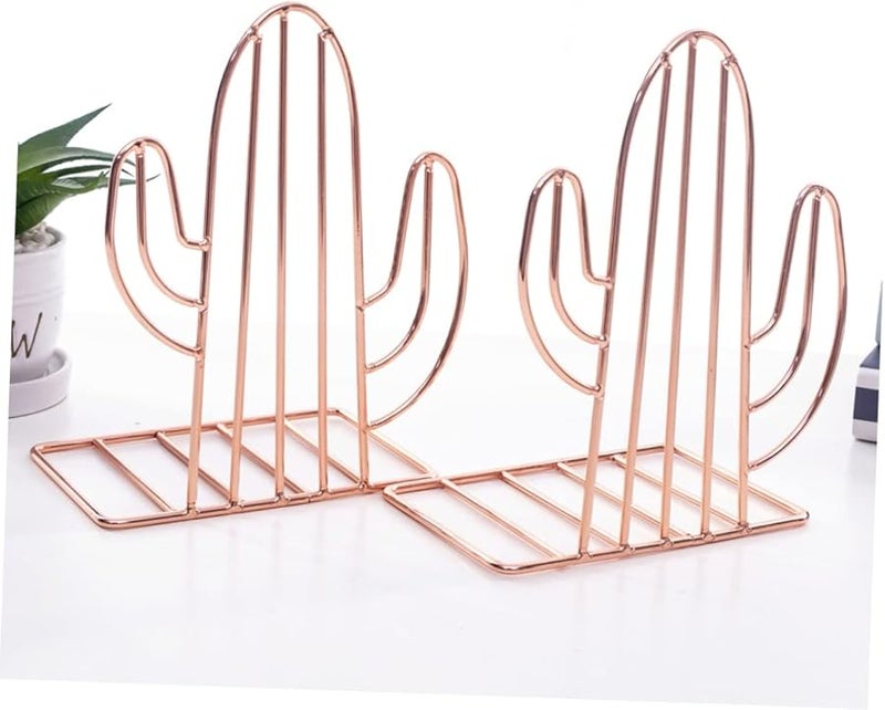 Rose Design Heavy Duty Metal Bookends with Nonskid Base for Home Office Classroom - Image 3